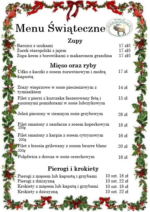 menu świąteczne 2020